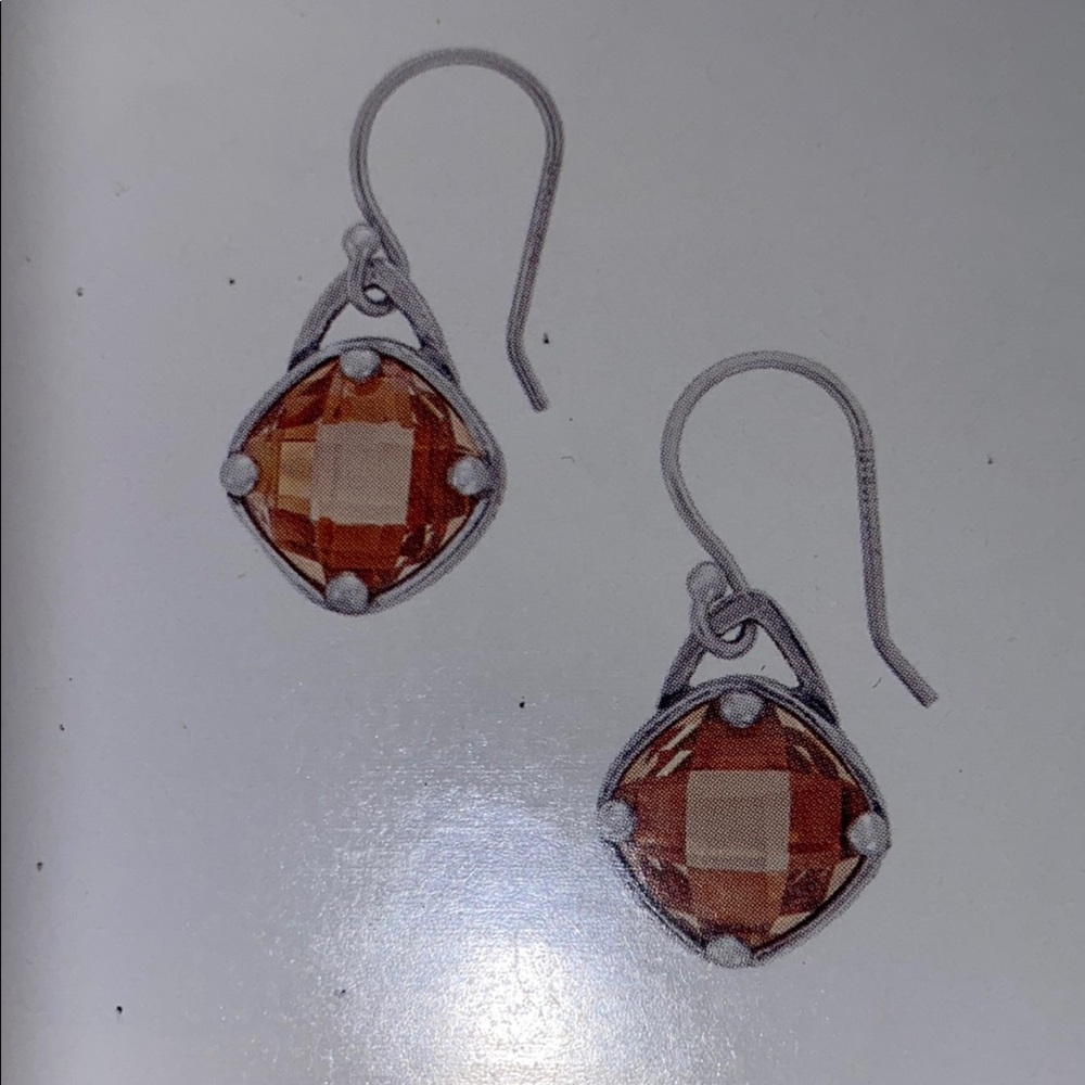 Silpada Sterling  Silver and Champagne toast  Earrings